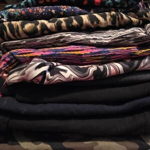 11 Pair Of Leggings Colorful Patterned Fabric Bundle